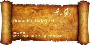 Andorka Gotfrid névjegykártya